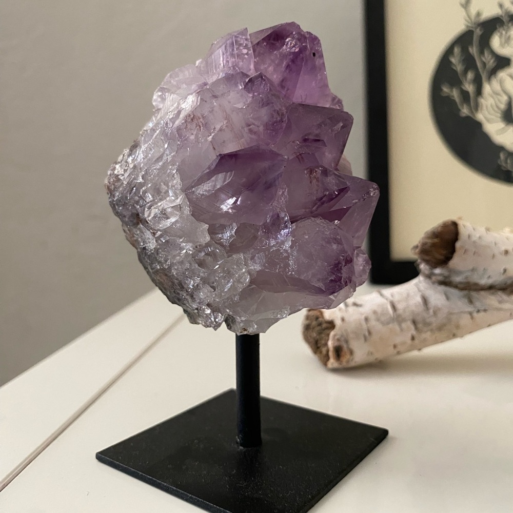 Real Amethyst Cluster on Stand - Picture 3 of 4